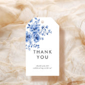 Aquarel Chinoiserie Bloemige Dank je Cadeaulabel
