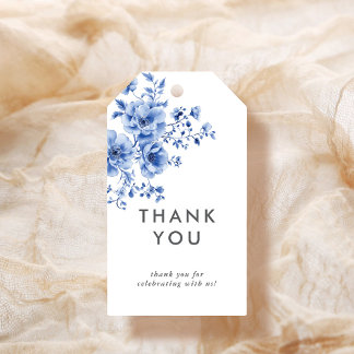 Aquarel Chinoiserie Bloemige Dank je Cadeaulabel