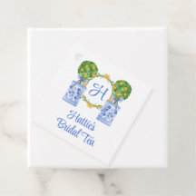 Aquarel Chinoiserie Citrus Topiary Monogram