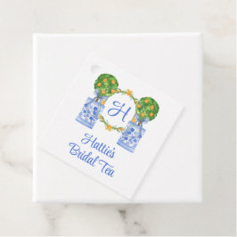 Aquarel Chinoiserie Citrus Topiary Monogram Bedankjes Labels