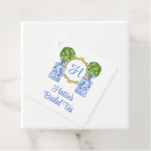 Aquarel Chinoiserie Citrus Topiary Monogram Bedankjes Labels (In situ)