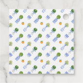 Aquarel Chinoiserie Citrus Topiary Monogram Bedankjes Labels (Achterkant)