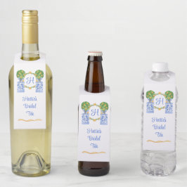 Aquarel Chinoiserie Citrus Topiary Monogram Flessenhanger