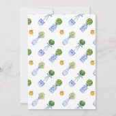 Aquarel Chinoiserie Citrus Topiary Monogram Kaart (Achterkant)