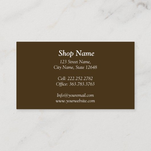 Aquarel Chocolade Lijst Visitekaartje (Achterkant)