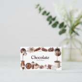 Aquarel Chocolade Lijst Visitekaartje (Staand voorkant)