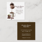 aquarel chocolade vierkante visitekaartje (Voorkant / Achterkant)