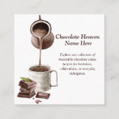 aquarel chocolade vierkante visitekaartje (Voorkant)