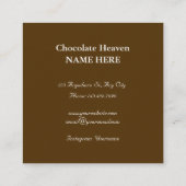 Aquarel Chocoladepatroon Vierkante Visitekaartje (Achterkant)