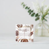 Aquarel Chocoladepatroon Vierkante Visitekaartje (Staand voorkant)