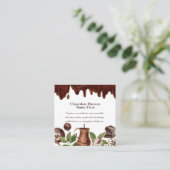 Aquarel Chocoladepatroon Vierkante Visitekaartje (Staand voorkant)