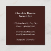 Aquarel Chocoladepatroon Vierkante Visitekaartje (Achterkant)
