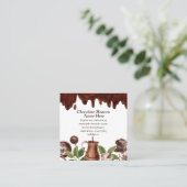 Aquarel Chocoladepatroon Vierkante Visitekaartje (Staand voorkant)