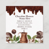 Aquarel Chocoladepatroon Vierkante Visitekaartje (Voorkant)