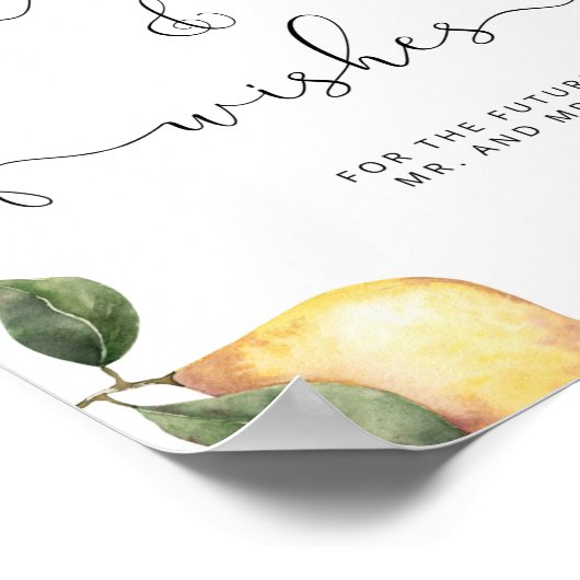 Aquarel citroen advies en wensen voor Jonggehuwden Poster (Hoek)