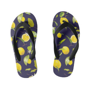 Aquarel Citroen & Bladeren 10 Kinder Teenslippers