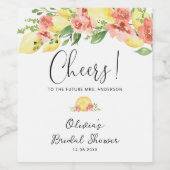 Aquarel Citroen | Botanische Bruidsdiner Wijn Etiket (Enkel label)