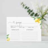 Aquarel citroen citrus recepten kaart (Staand voorkant)