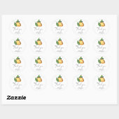 Aquarel citroen dank je wel ronde sticker (Vel)