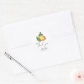 Aquarel citroen dank je wel ronde sticker (Envelop)