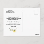 Aquarel Citroen en Bloesem Verjaardags Dankjewel Briefkaart (Achterkant)