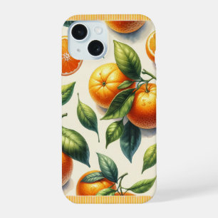 Aquarel Citroen Oranje Bladeren Bruiloft iPhone 15 Case