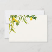 Aquarel Citroen QR Code Huwelijks RSVP Kaart (Achterkant)
