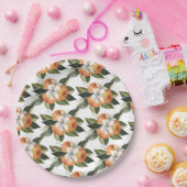 Aquarel Citroen Sinaasappel Cutie Mandarijn Fruit Papieren Bordje (Feest)