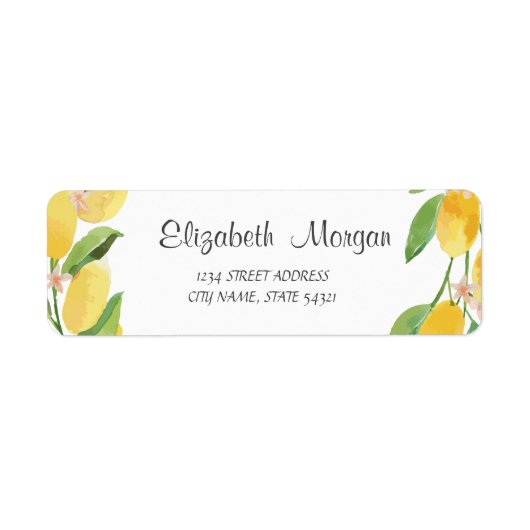 Aquarel Citroen Sinaasappels Etiket (Voorkant)