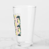 Aquarel Citroenen & Bladeren Geel Naadloos Patroon Glas (Links)