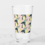 Aquarel Citroenen & Bladeren Geel Naadloos Patroon Glas (Voorkant)