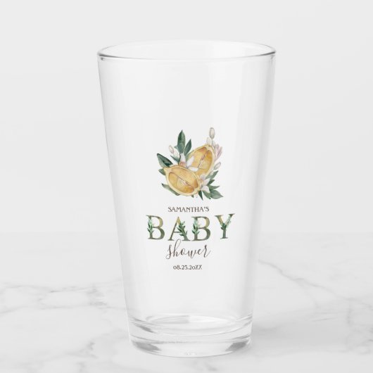 Aquarel Citroenen Botanisch Glas (Voorkant)