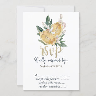 Aquarel Citroenen Botanisch RSVP Kaart