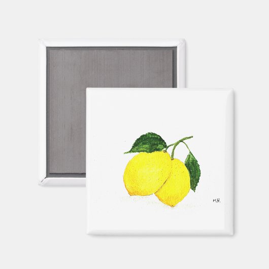 Aquarel citroenen fruit keuken decor chic rustiek magneet (Voorkant / Achterkant)