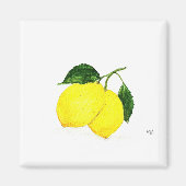 Aquarel citroenen fruit keuken decor chic rustiek magneet (Voorkant)