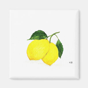 Aquarel citroenen fruit keuken decor chic rustiek magneet