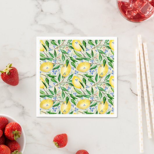 Aquarel citroenen fruit servet (Insitu)
