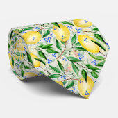 Aquarel citroenen fruit stropdas (Opgerold)