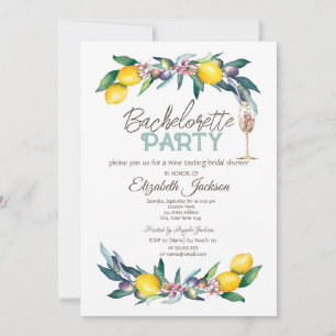 Aquarel Citroenen Olijven Glas Henparty Kaart