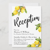 Aquarel Citroenen Ontvangst Typografie Kaart (Voorkant)