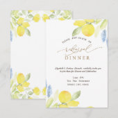 Aquarel Citroenen Proefavond Diner Kaart (Voorkant / Achterkant)