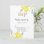 Aquarel Citroenen RSVP Uitnodiging (Staand voorkant)