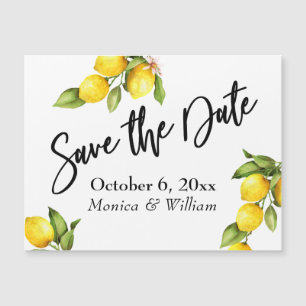 Aquarel Citroenen Save the Date Magnetische Kaart