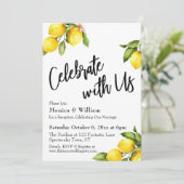 Aquarel Citroenen Vier Met Ons Typografie Kaart (Staand voorkant)