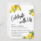 Aquarel Citroenen Vier Ons mee Typografie Kaart (Voorkant)