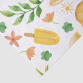 Aquarel Citroenen & Zomer Popsicles Tissuepapier (Detail)