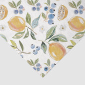 Aquarel Citrus & Bosbes Patroon Tissuepapier (Detail)