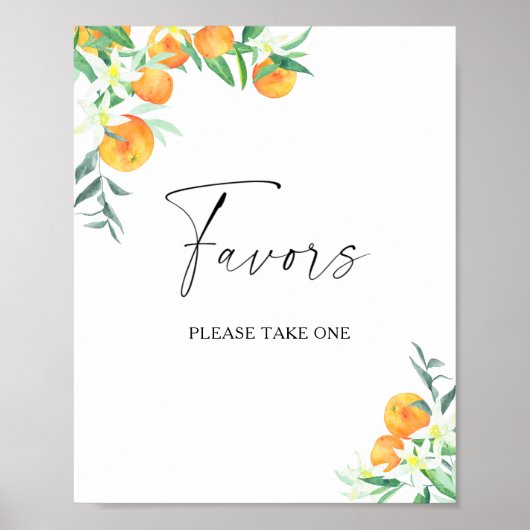 Aquarel citrus - bruids gunsten, neem er een mee poster (Voorkant)