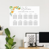 Aquarel CITRUS bruiloft zitplaatskaart Poster (Thuiskantoor)