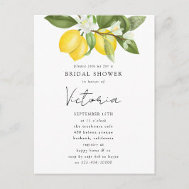 Aquarel Citrus Citroen Bruiloft Uitnodiging